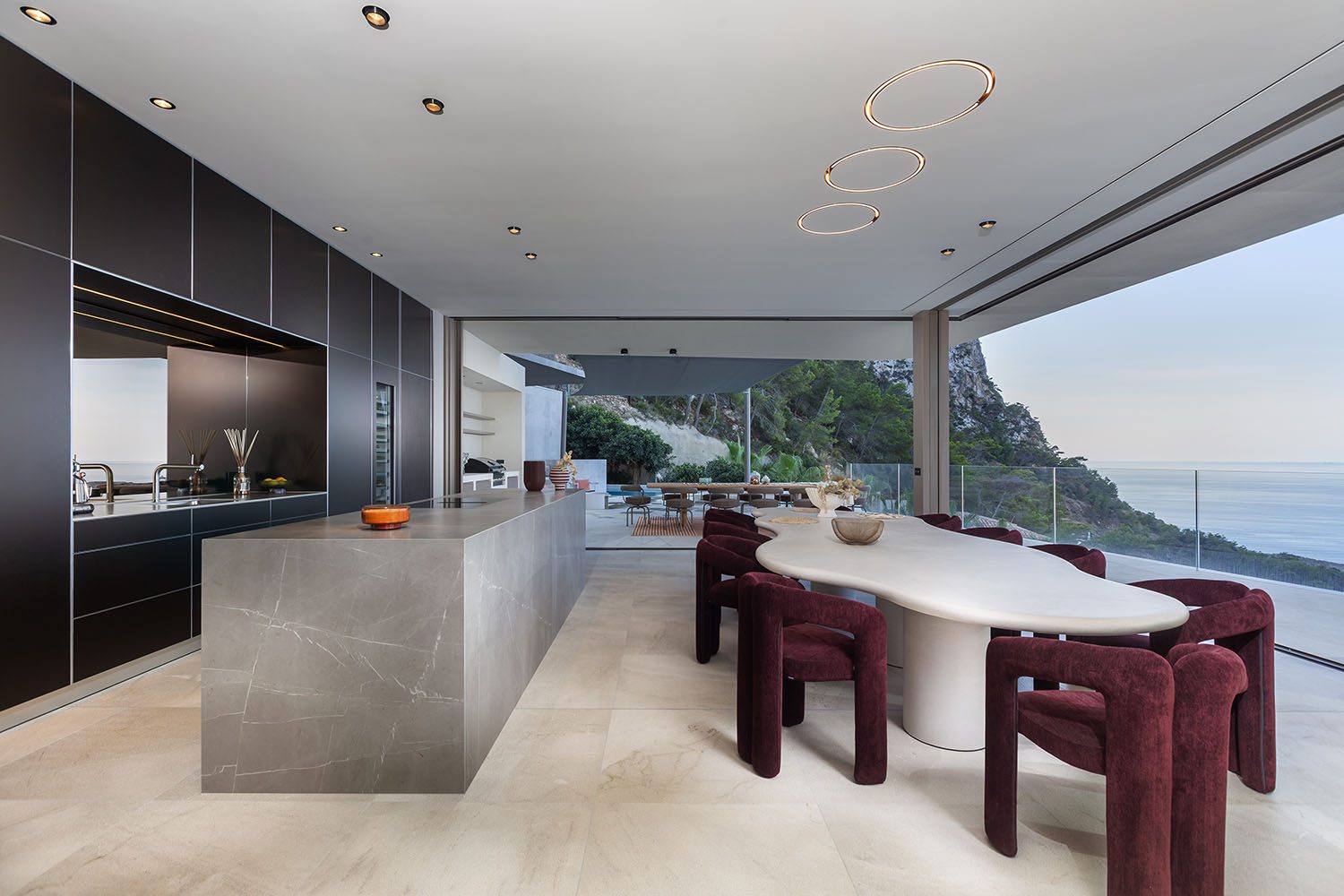 bulthaup b3 kitchen above the bay of Cala Llamp, Mallorca